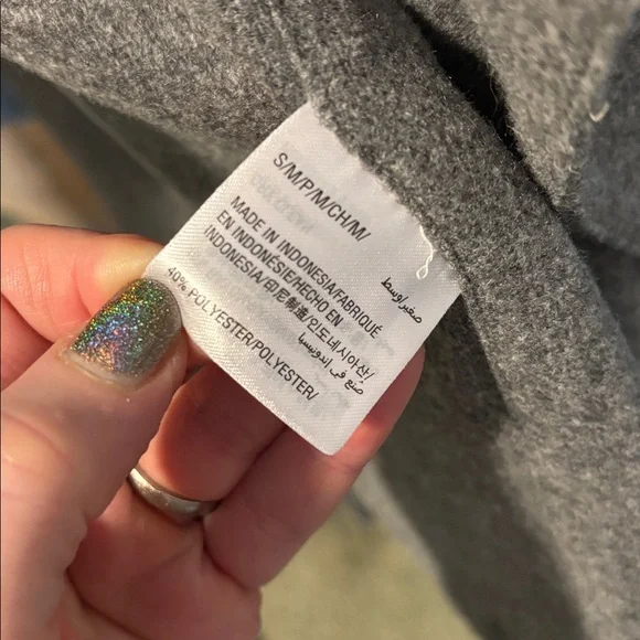 Alfani Gray and Cream Belted Wrap Coat - Picture 11 of 12